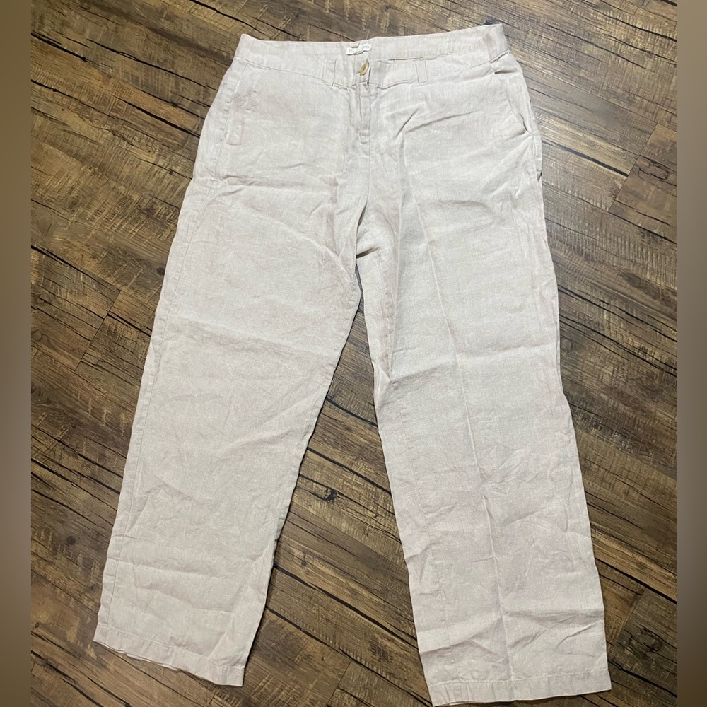 Eileen Fisher 100% Organic Linen Pants Size Medium